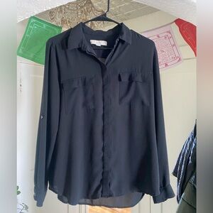 Loft black button down.